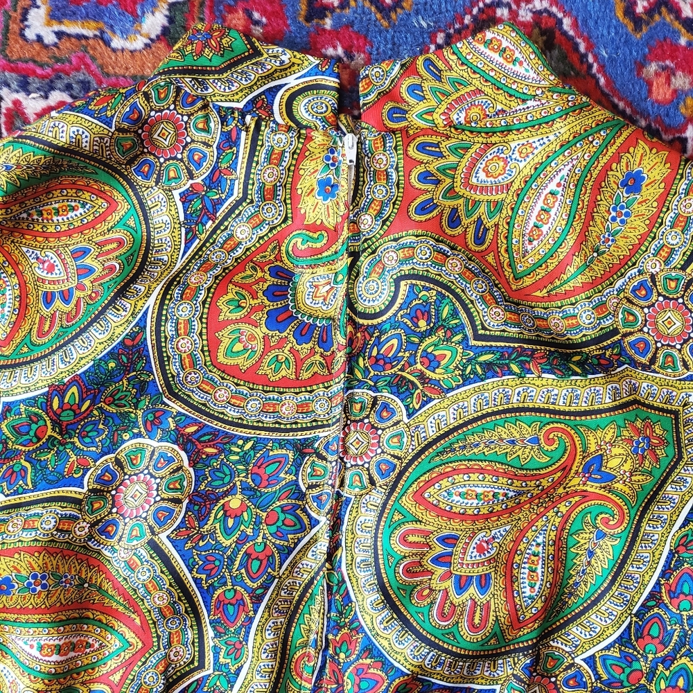 Vintage Leo Narducci 60s Paisley Mini Dress - Picture 11 of 15